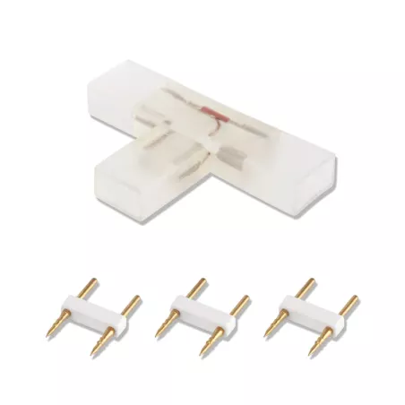 Złącze T 10mm trójnik do taśm na 230V do wysokonapięciowych pasków led - 8433325184780