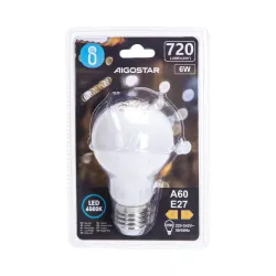 Żarówka LED 6W/230V Filament A60 klasyczna E27 mleczna zimna 720lm - 8433325285418