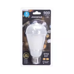 Żarówka LED 8W/230V Filament ST64 retro E27 mleczna ciepła 950lm - 8433325285449