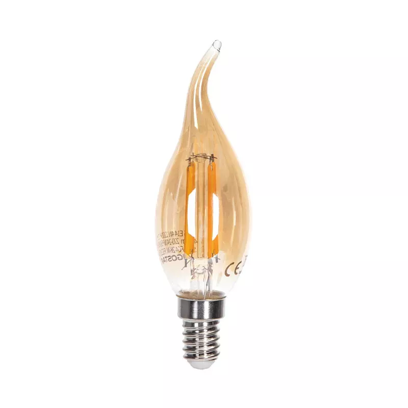 Żarówka świecowa LED 4W/230V Filament CL35 E14 barwa bursztynowa 400lm - 8433325285463