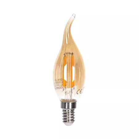 Żarówka świecowa LED 4W/230V Filament CL35 E14 barwa bursztynowa 400lm - 8433325285463