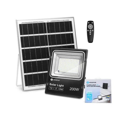 Halogen solarny o mocy LED 200W zestaw reflektor panel oraz pilot - 8433325285746