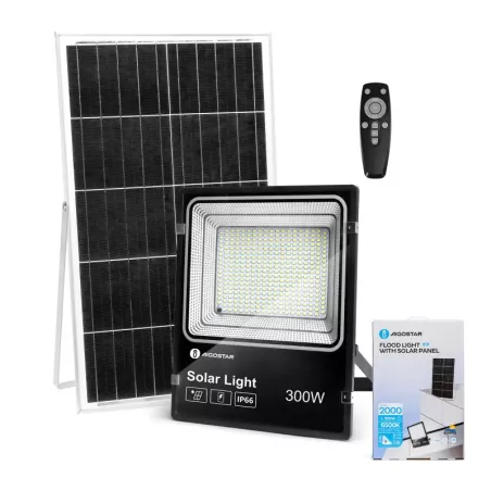 Halogen solarny o mocy LED 300W zestaw reflektor panel oraz pilot - 8433325285753