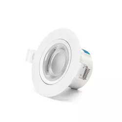 Podtynkowy okrągły downlight LED z regulowanym kątem 5W biały ciepły - 8433325285845