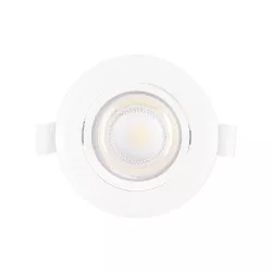 Podtynkowy okrągły downlight LED z regulowanym kątem 5W biały ciepły - 8433325285845