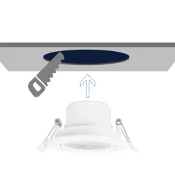 Podtynkowy okrągły downlight LED z regulowanym kątem 5W biały ciepły - 8433325285845