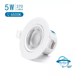 Podtynkowy okrągły downlight LED z regulowanym kątem 5W Światło - 8433325285869