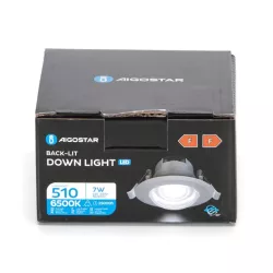 Okrągły downlight podtynkowy LED z regulowanym kątem 7W Światło - 8433325285890