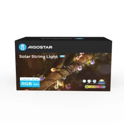 Lampki solarne girlanda 50 kolorowych RGB kulek LED długość 10 mb - 8433325286712