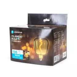 Żarówka LED srebrna duża bańka ze spiralką R140 E27 4W ciepła 1800K - 8433325287139