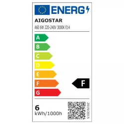 Żarówka diodowa biała ciepła LED A60 E14 6W - 8433325175481