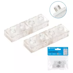 2XZłączka do taśmy LED na 230V płaska 8mm typ I do taśm jedno barwnych - 8433325290375