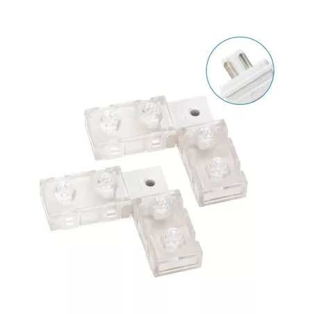 2xZłącze L 8mm kątowe do taśm na 230V do wysokonapięciowych pasków led - 8433325290382