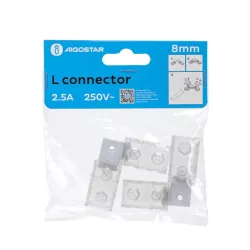 2xZłącze L 8mm kątowe do taśm na 230V do wysokonapięciowych pasków led - 8433325290382