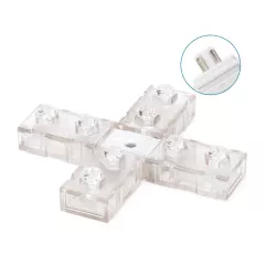 Złącze krzyżowe 8 mm do taśm na 230V do wysokonapięciowych pasków led - 8433325290405