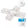 Złącze krzyżowe 8 mm do taśm na 230V do wysokonapięciowych pasków led - 8433325290405