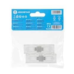 2xZłączka do taśmy LED na 230V płaska 10mm typ I do taśm jednobarwnych - 8433325290412