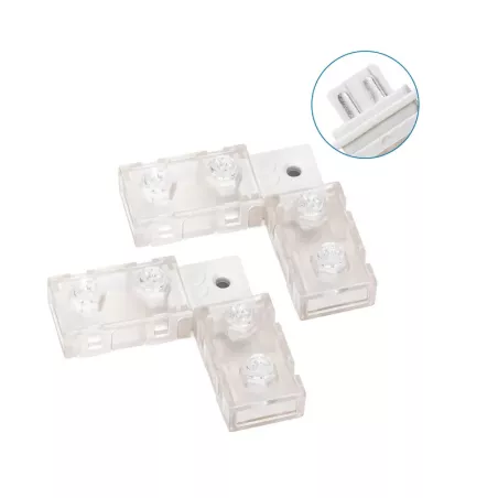 2xZłącze L10mm kątowe do taśm na 230V do wysokonapięciowych pasków led - 8433325290429