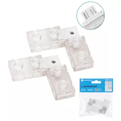2xZłącze L10mm kątowe do taśm na 230V do wysokonapięciowych pasków led - 8433325290429