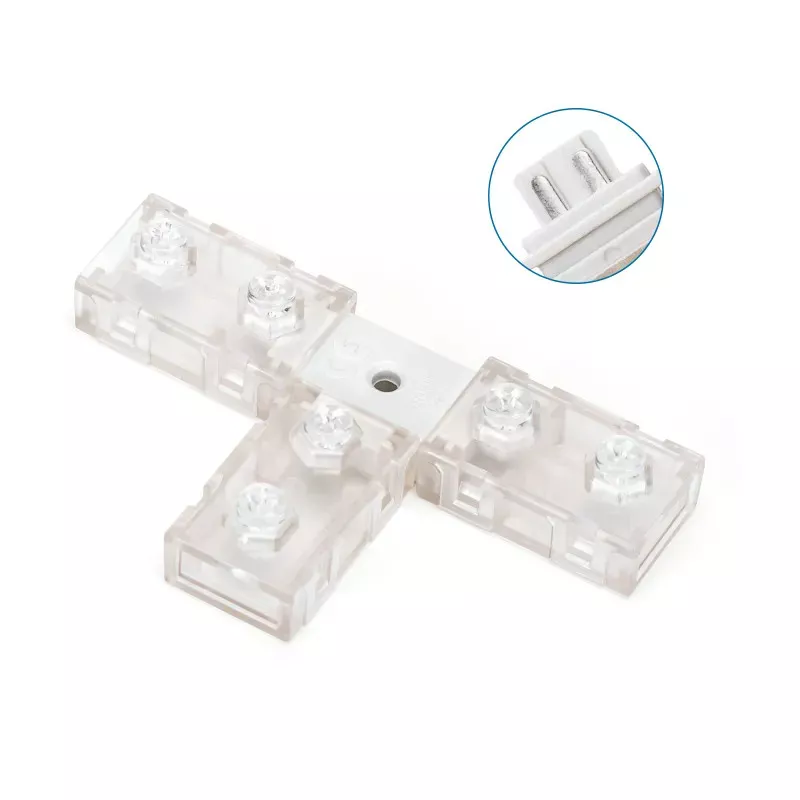 Złącze T 10mm trójnik do taśm na 230V do wysokonapięciowych pasków led - 8433325290436