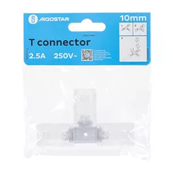 Złącze T 10mm trójnik do taśm na 230V do wysokonapięciowych pasków led - 8433325290436