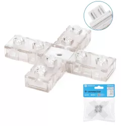 Złącze krzyżowe 10 mm do taśm na 230V do wysokonapięciowych pasków led - 8433325290443