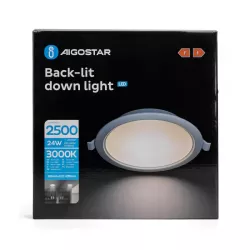 Oprawa podtynkowa LED 24W okrągła 3000K ciepła - 8433325291006
