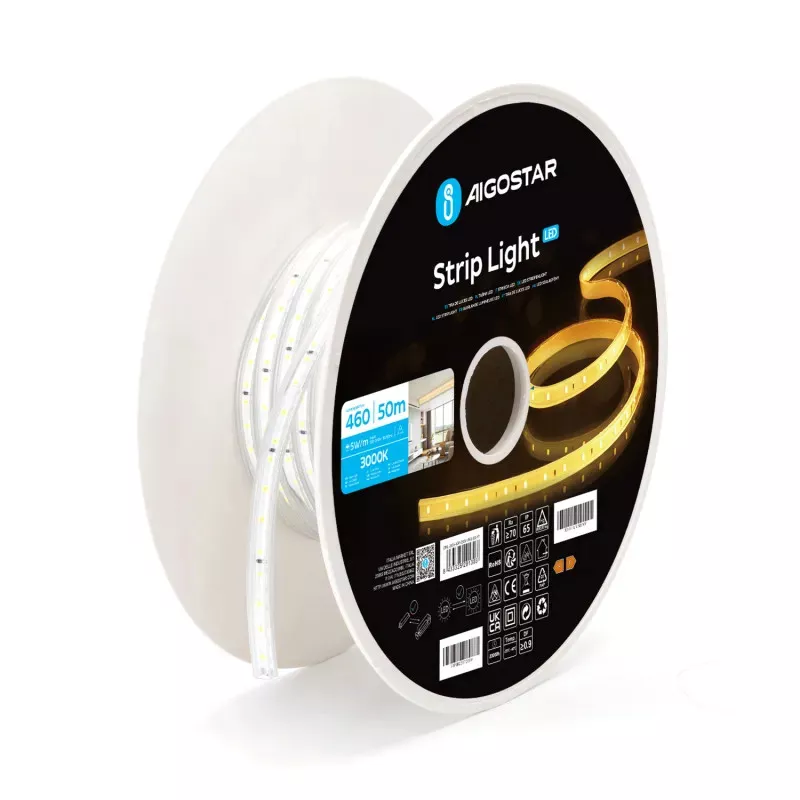 Taśma LED z układem scalonym Żółta 50m 8mm - 8433325291303