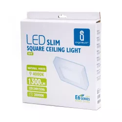Downlight kwadratowy natynkowy LED E6 18W Światło naturalne - 8433325292133