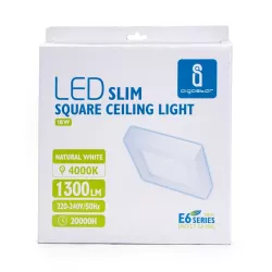 Plafon LED natynkowy kwadratowy 18W 4000K krawędziowy, 22,7×22,7 cm - 8433325292133
