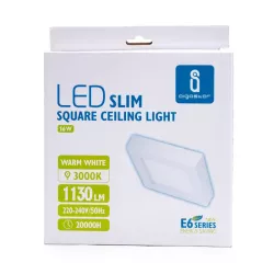 Plafon LED natynkowy kwadratowy 16W 3000K krawędziowy, 17,2×17,2 cm - 8433325292171