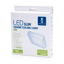 Plafon LED natynkowy kwadratowy 12W 4000K krawędziowy, 17,2×17,2 cm - 8433325292195