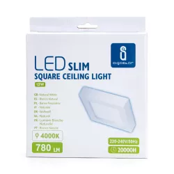 Plafon LED natynkowy kwadratowy 12W 4000K krawędziowy, 17,2×17,2 cm - 8433325292195