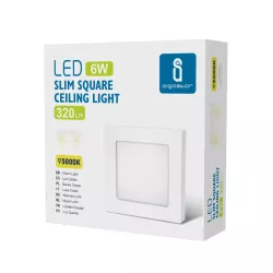 Plafon LED natynkowy kwadratowy 6W 3000K krawędziowy, 12,2×12,2 cm - 8433325292263