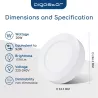 Plafon LED natynkowy okrągły 20W 3000K krawędziowy, śr. 24,65 cm - 8433325292294