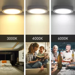Plafon LED natynkowy okrągły 12W 3000K krawędziowy, śr. 17,65 cm - 8433325292386