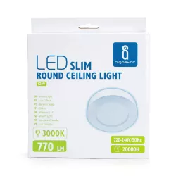 Plafon LED natynkowy okrągły 12W 3000K krawędziowy, śr. 17,65 cm - 8433325292386
