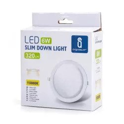 Ultracienki downlight LED E6 6W okrągły 3000K ciepły - 8433325292959