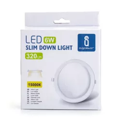 Ultracienki downlight LED E6 6W okrągły 3000K ciepły - 8433325292959