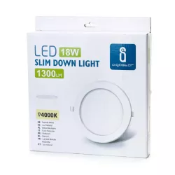 Ultracienka podtynkowa okrągła lampa LED E6 18W Światło naturalne - 8433325293000