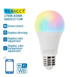 Inteligentna żarówka WiFi WB A60 E27 15W RGB+CCT - 8433325295134