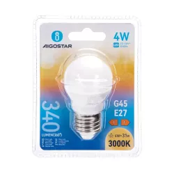 Żarówka diodowa LED G45 E27 4W barwa ciepła 3000K 340lm - 8433325175948