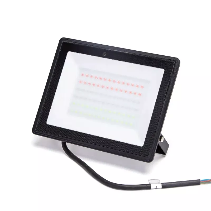 Halogen kolorowy reflektor LED RGB w kolorze czarnym 50W z pilotem - 8433325295387