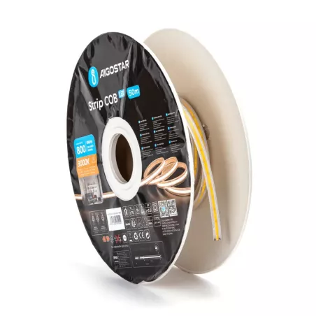 Taśma COB led 230V biała ciepła wysokonapięciowa 50 m 8 mm 3000k - 8433325295554