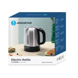 Czajnik elektryczny Queen 2200W ze stali nierdzewnej o pojemności 1.7L - 8433325295882