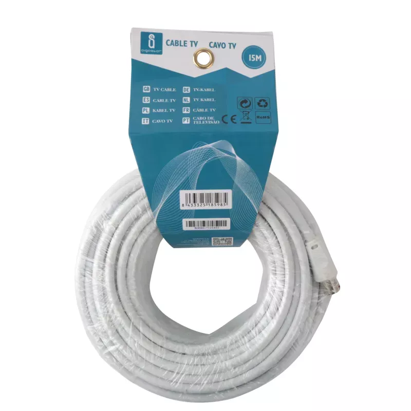 Kabel antenowy 15 m biały - 8433325185985