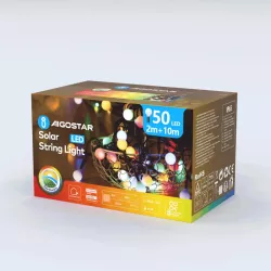 Solarna taśma świetlna mleczne żarówki, RGBY, 2m + 10m - 8433325300951