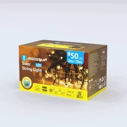 Solarna taśma świetlna bąbelki, Ciepła biel, 2m+10m - 8433325300968