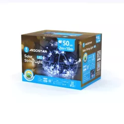 Solarna taśma świetlna płatki śniegu i gwiazdki, Zimna biel, - 8433325301002