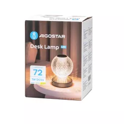 Lampa stołowa kryształowa kula 10 cm 1W CCT 2700-6500K dotykowa USB - 8433325306861